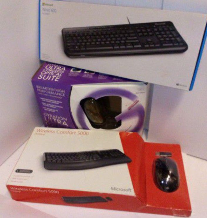 3 ITEMS for 1 PRICE! Microsoft Keyboard Mouse New In Box Boxes Wireless Receiver Laptop Apple HP iPhone Resell Flip Sale  