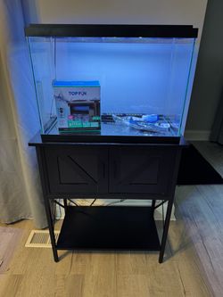 20 gallon fish tank with supplies