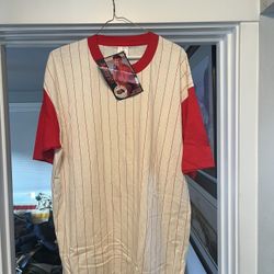 Vintage 90s Deadstock Fruit of the Loom NWT L Baseball Tee Stripe Single Stitch