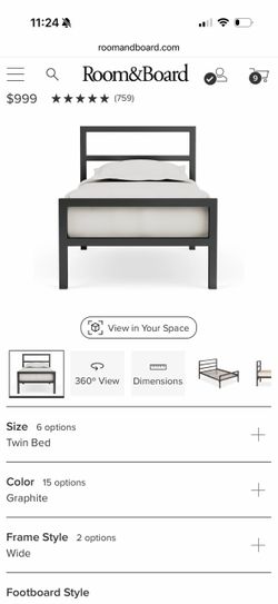 Room and Board twin Parsons bed frame
