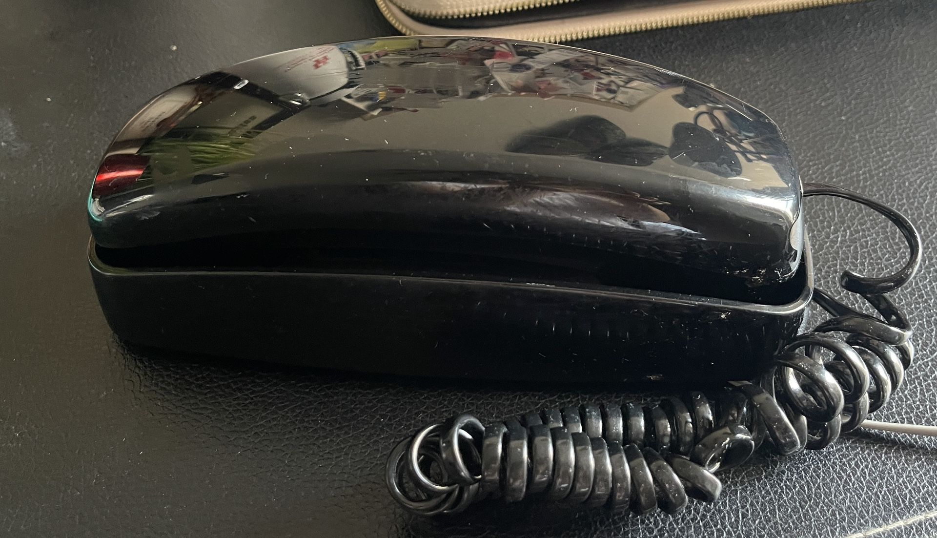 Vintage AT&T Trimline Black Model 210 Push Button Desk Wall Phone