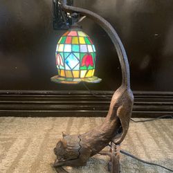 Tiffany Style Cat Base Lamp