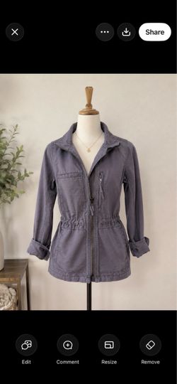 Madewell Women's Gray Utility Zip-Up Jacket