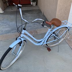 EISYROOD 26 Inch Beach Cruiser Bike, Hybrid Womens Bike with 7 Speed, Adjustable Seat, Lightweight Women Beach Cruiser Bike with Anti-Skid T