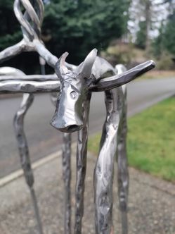 Stainless Steel Hand Hewn Fireplace Tools