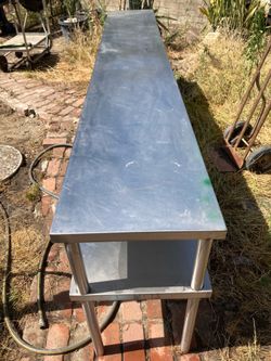 10 Ft Long Stainless Steel Commercial Table - 2 Tier Prep Work Bench