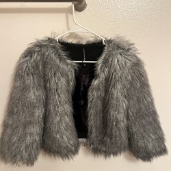 Walter Baker Black & Grey Vegan Fur Jacket crop Perfect For Burning Man Fashionistas 