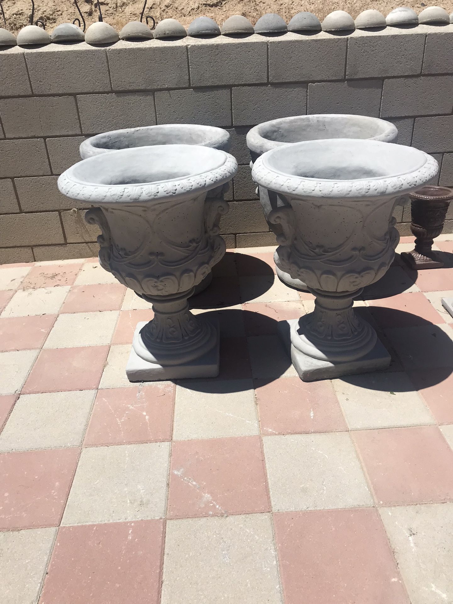 New Flower Pots Made Out Of Cement Size 31in H x 24in W