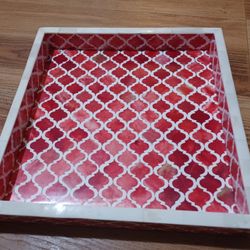 Handicrafts Home Morrocan Inspired Bone Inlay Serving/Decorative Tray 