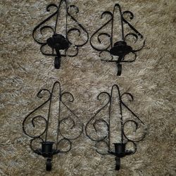 Beautiful vintage rod iron candle holders