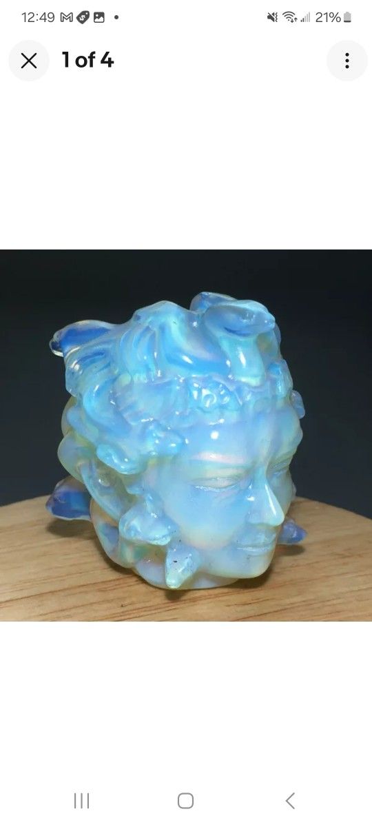 99g Natural Crystal.opallite.Hand-carved. Exquisite Medusa https://offerup.com/redirect/?o=aGVhZC5naWZ0 A8