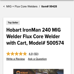 Hobart Ironman mig welder