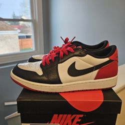 JORDAN 1 LOW OG BLACK TOE SIZE 9