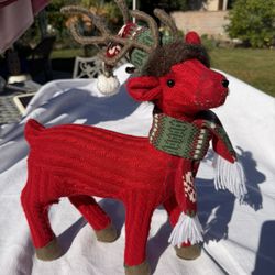 Festive Red Reindeer Christmas Decor – Cozy Holiday Accent – OBO