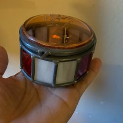 Beautiful Vintage Stained Glass Jewelry Box 
