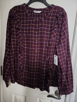 New With Tag Sonoma XL Full Sleeve Eggplant Color Woman's Dress Shirt