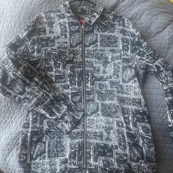Supreme Black Paisley Zip Up Jacket (Size XL)