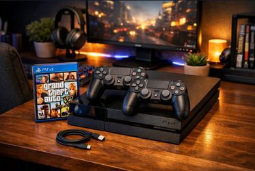Refurbished PS4 with two controllers and GTA v