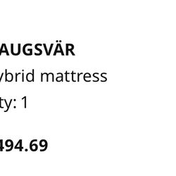 IKEA Mattress Medium Firm