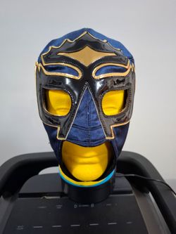 Lucha Libre Wrestling Mask Navy Blue Gold