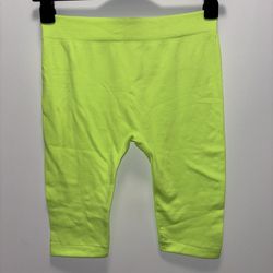 Full Length Neon Green Seamless Biker Shorts