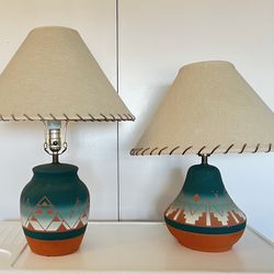 MAKE OFFER !!! Adobe Pottery Indian Lamps Beautiful South Western MUST SELL !!! Light Fixture