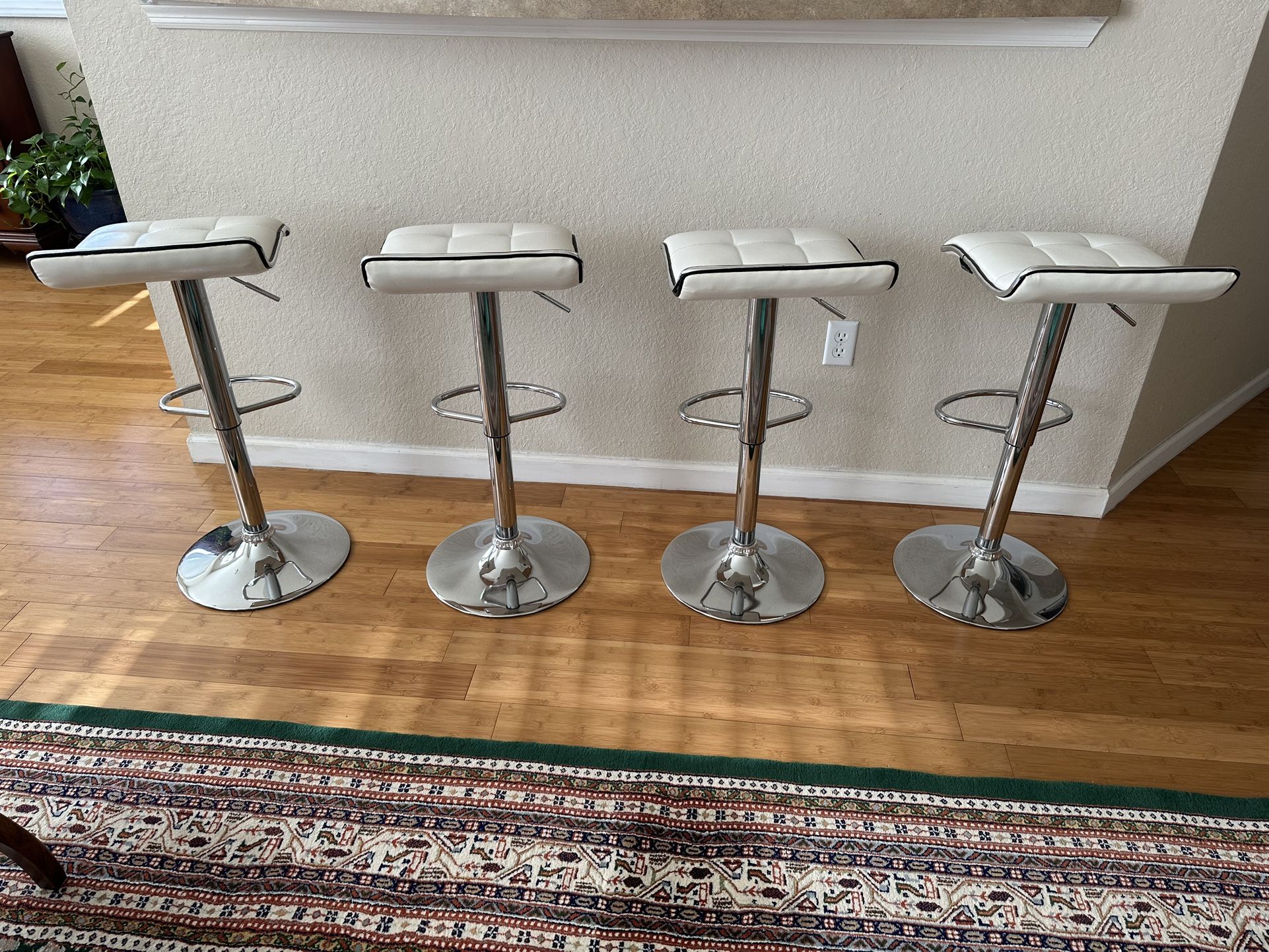 White Modern Bar Stools (4)