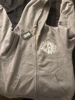 Denim Tears Grey Zip-Up Hoodie with Tags