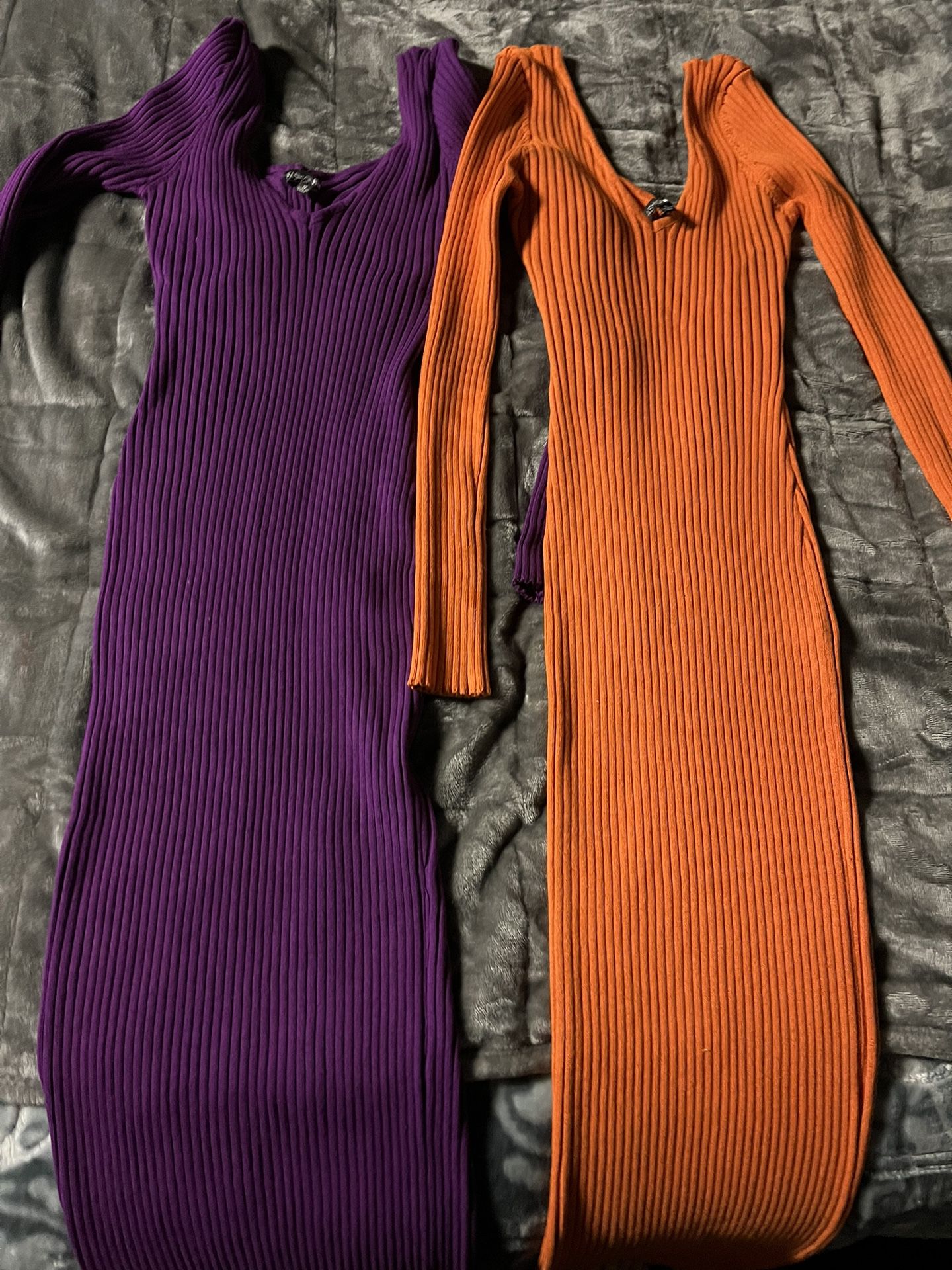 Fashion Nova. Midi Purple And Brown Large Size Dress. 