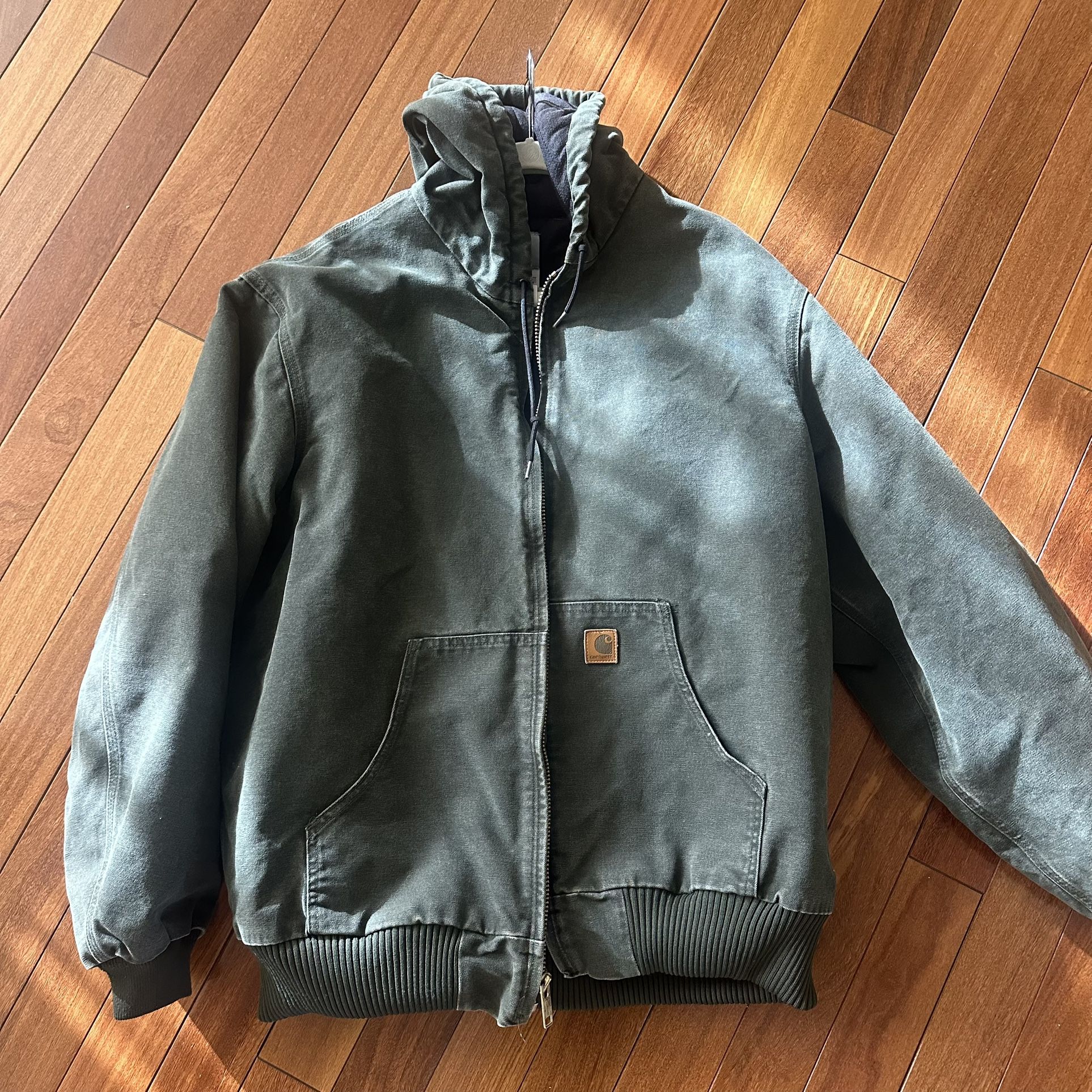 Carhartt RN 14806 Lined Hooded Green Heavy Duty Jacket Size Men’s XL Tall