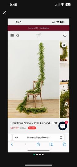 Norfolk Pine 180” Garland