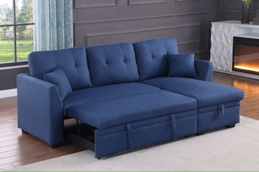 82" Reversible Pull Out Sleeper Sofa Bed Couch with Storage Chaise