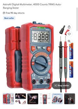 AstroAl Digital Multimeter, 4000 Counts TRMS Auto-Ranging, Tester