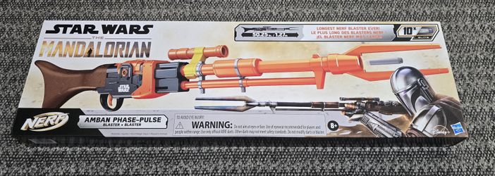 Nerf Star Wars Amban Phase-Pulse Blaster, The Mandalorian, Scope, 10 Official Elite Darts, Breech Load, 50.25 Inches Long (Amazon Exclusive)