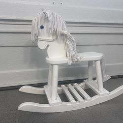 White Wooden Rocking Horse