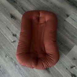 Rust Orange Tummy Time Pillow – Soft & Supportive for Baby