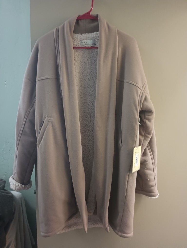 Women's Beige Teddy Coat