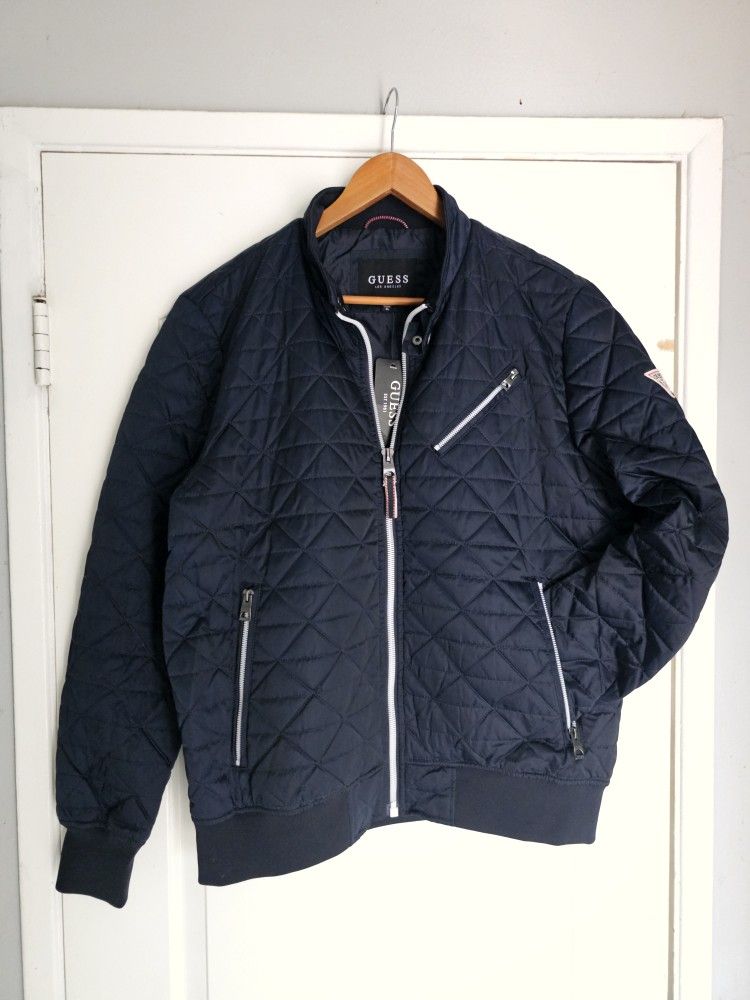 Men's Guess Jacket XL Blue Quilted