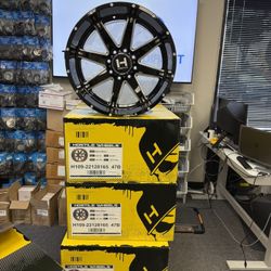 22x12 Hostile H109 Alpha Blade Cut (Black Milled) Wheels 8x6.5 (-44mm) Set of 4