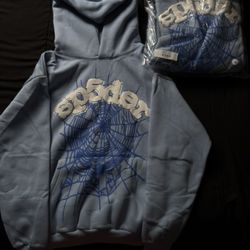 Blue Sp5der Hoodies
