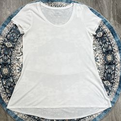J. Jill Pure Small White 100% Pima Cotton Scoop-neck Elliptical Tee Top NWT