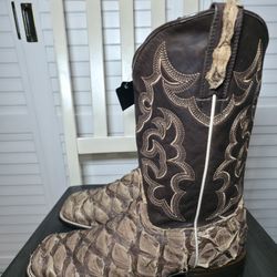 Cody James Pirarucu Western Boots Broad Square Toe BBME-224 Men Size 11 D