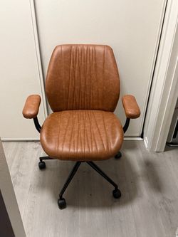 Stella Mia-Leather Office Chair Brown