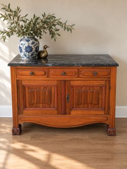 Antique marble top buffet