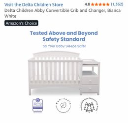 Delta Children Abby Convertible Crib and Changer, with mattress