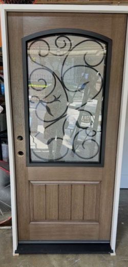 Beautiful 36 x 80 entry door with iron glass **50% OFF**