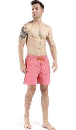 Men's Swim Trunks Quick Dry Board Shorts with Zipper Pockets and Breathable Lining (Medium)