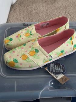 TOMS Canvas Slip-On Shoes Pineapple Print