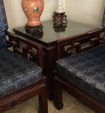 Chinese Rosewood Corner Table.
