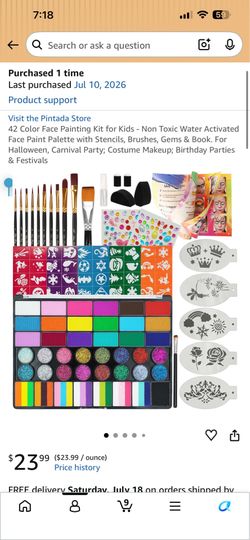 42 Color Face Painting Kit for Kids